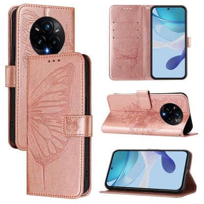 Embossed Butterfly Leather Phone Case, For Realme Narzo 80 Pro / 14 Pro 5G India, For Realme 14 5G Global / P3 5G India, For Realme 14 Pro+