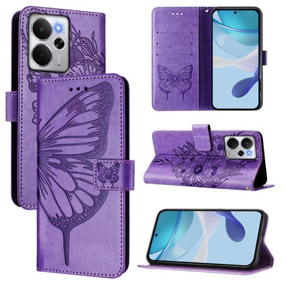 Embossed Butterfly Leather Phone Case, For Realme Narzo 80 Pro / 14 Pro 5G India, For Realme 14 5G Global / P3 5G India, For Realme 14 Pro+