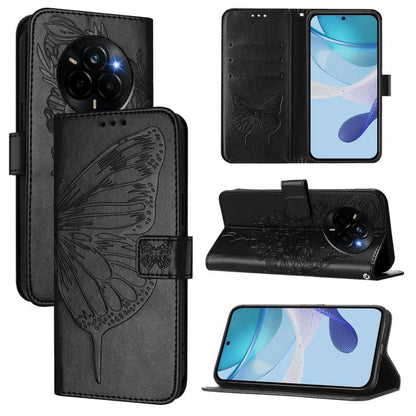 Embossed Butterfly Leather Phone Case, For Realme Narzo 80 Pro / 14 Pro 5G India, For Realme 14 5G Global / P3 5G India, For Realme 14 Pro+