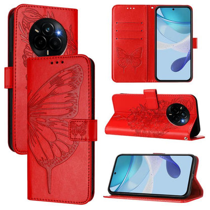 Embossed Butterfly Leather Phone Case, For Realme Narzo 80 Pro / 14 Pro 5G India, For Realme 14 5G Global / P3 5G India, For Realme 14 Pro+