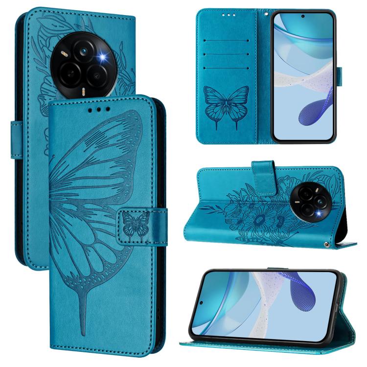 Embossed Butterfly Leather Phone Case, For Realme Narzo 80 Pro / 14 Pro 5G India, For Realme 14 5G Global / P3 5G India, For Realme 14 Pro+