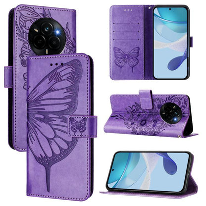 Embossed Butterfly Leather Phone Case, For Realme Narzo 80 Pro / 14 Pro 5G India, For Realme 14 5G Global / P3 5G India, For Realme 14 Pro+