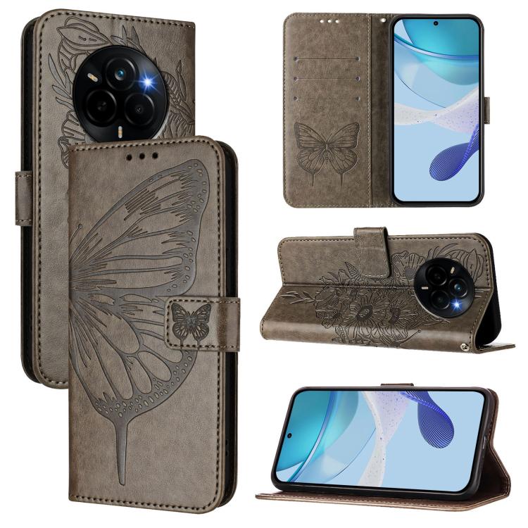 Embossed Butterfly Leather Phone Case, For Realme Narzo 80 Pro / 14 Pro 5G India, For Realme 14 5G Global / P3 5G India, For Realme 14 Pro+
