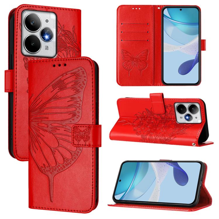 Embossed Butterfly Leather Phone Case, For Realme C71 4G Global, For Realme Neo7 Turbo 5G, For Realme V70 / 14x Global / C75 5G