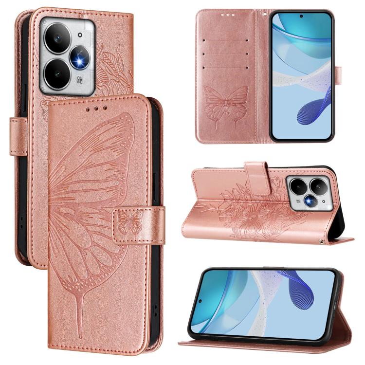 Embossed Butterfly Leather Phone Case, For Realme C71 4G Global, For Realme Neo7 Turbo 5G, For Realme V70 / 14x Global / C75 5G