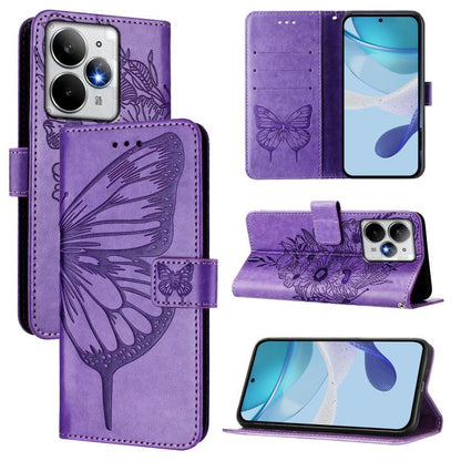 Embossed Butterfly Leather Phone Case, For Realme C71 4G Global, For Realme Neo7 Turbo 5G, For Realme V70 / 14x Global / C75 5G