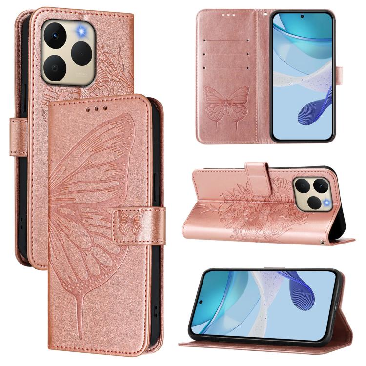 Embossed Butterfly Leather Phone Case, For Realme 15T Global, For Realme C71 4G India, For Realme 15 5G / Realme 15 Pro 5G