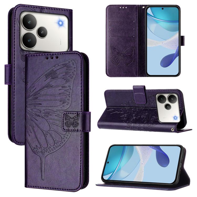 Embossed Butterfly Leather Phone Case, For Realme C85 5G / 15x 5G India, For Realme P4 Pro 5G, For Realme P4