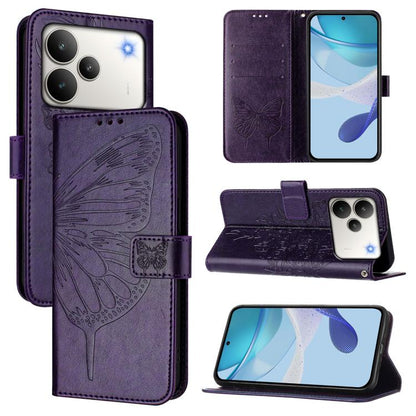 Embossed Butterfly Leather Phone Case, For Realme C85 5G / 15x 5G India, For Realme P4 Pro 5G, For Realme P4