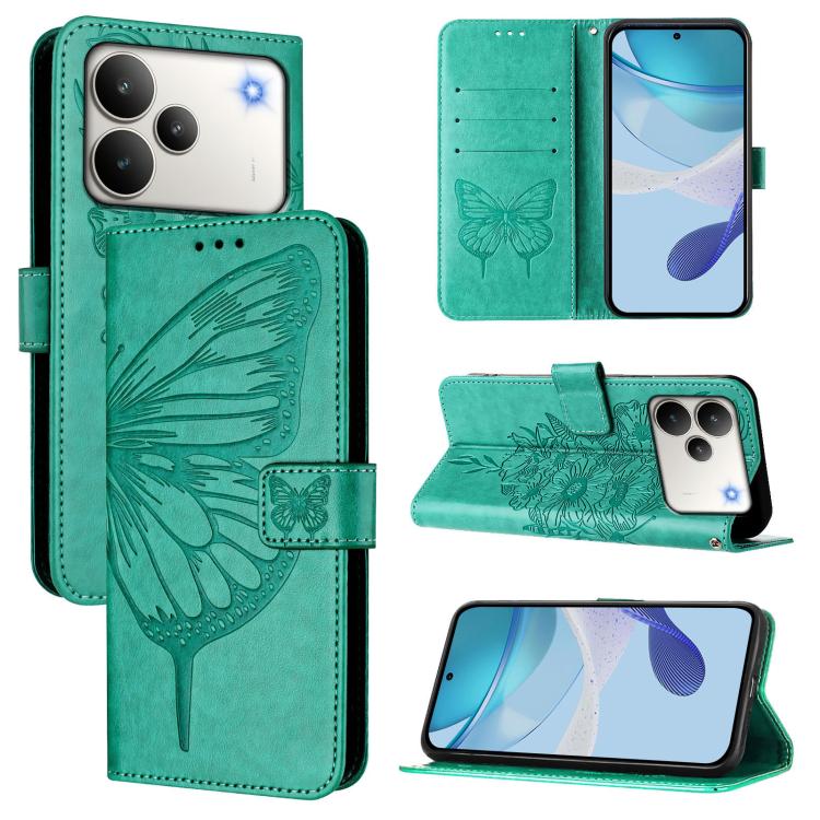 Embossed Butterfly Leather Phone Case, For Realme C85 5G / 15x 5G India, For Realme P4 Pro 5G, For Realme P4