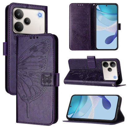 Embossed Butterfly Leather Phone Case, For Realme C85 5G / 15x 5G India, For Realme P4 Pro 5G, For Realme P4