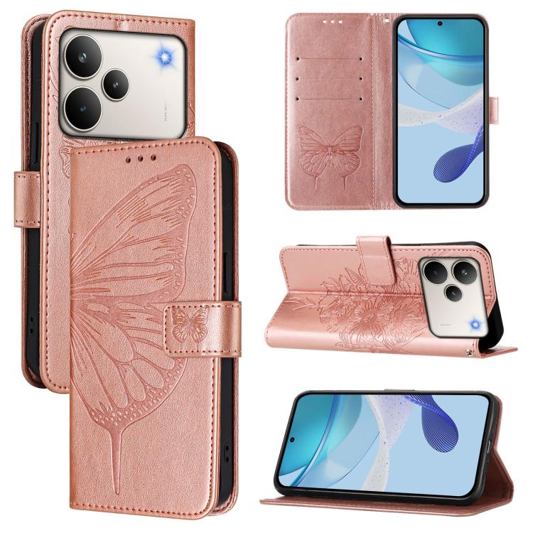 Embossed Butterfly Leather Phone Case, For Realme C85 5G / 15x 5G India, For Realme P4 Pro 5G, For Realme P4