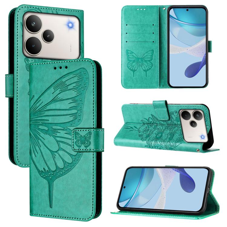 Embossed Butterfly Leather Phone Case, For Realme C85 5G / 15x 5G India, For Realme P4 Pro 5G, For Realme P4