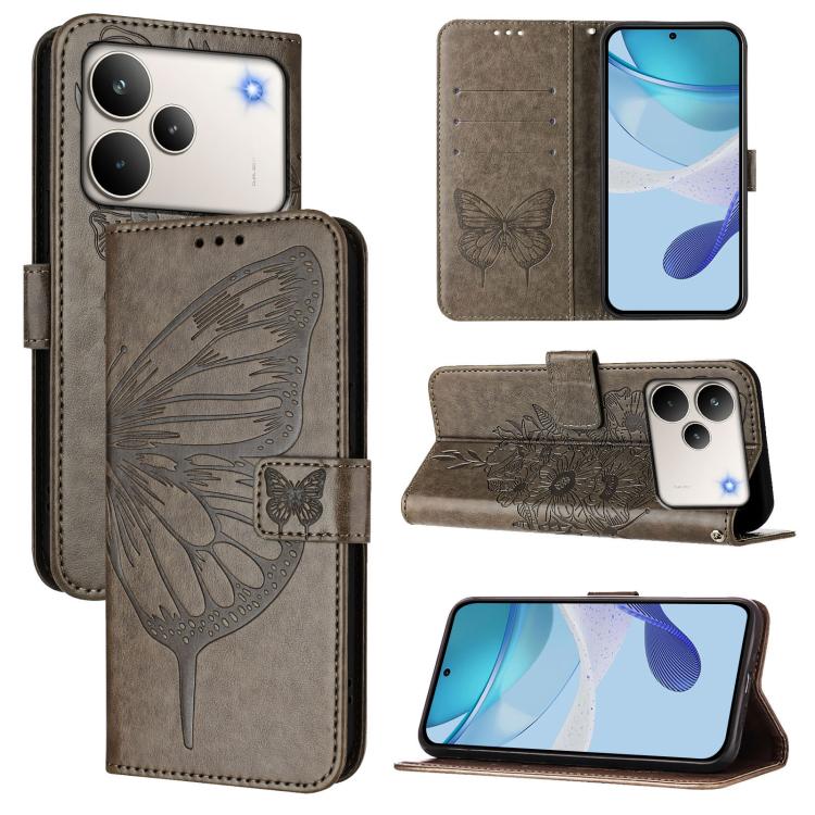 Embossed Butterfly Leather Phone Case, For Realme C85 5G / 15x 5G India, For Realme P4 Pro 5G, For Realme P4