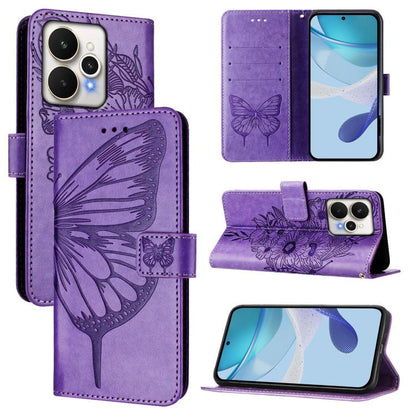 Embossed Butterfly Leather Phone Case, For Realme 15T Global, For Realme C71 4G India, For Realme 15 5G / Realme 15 Pro 5G