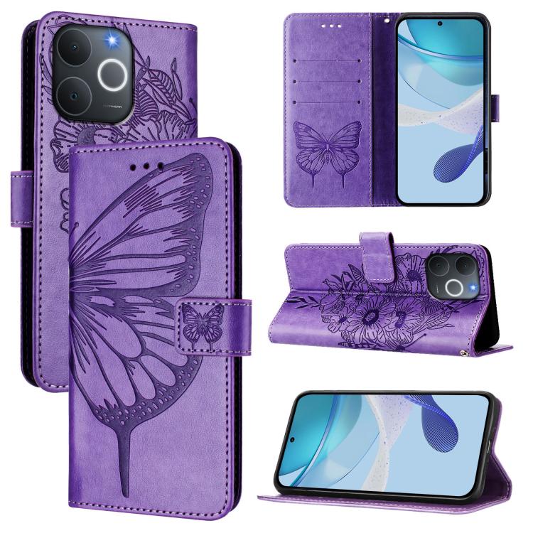Embossed Butterfly Leather Phone Case, For Realme 15T Global, For Realme C71 4G India, For Realme 15 5G / Realme 15 Pro 5G