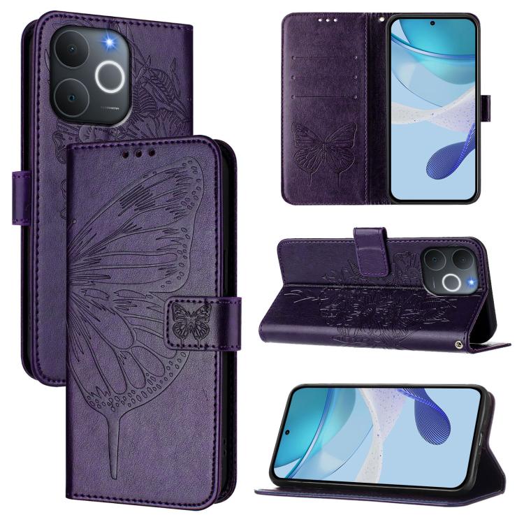 Embossed Butterfly Leather Phone Case, For Realme 16 Pro+ 5G Global, For Realme 16 Pro 5G Global, For Realme Note 70 4G / 70T 4G