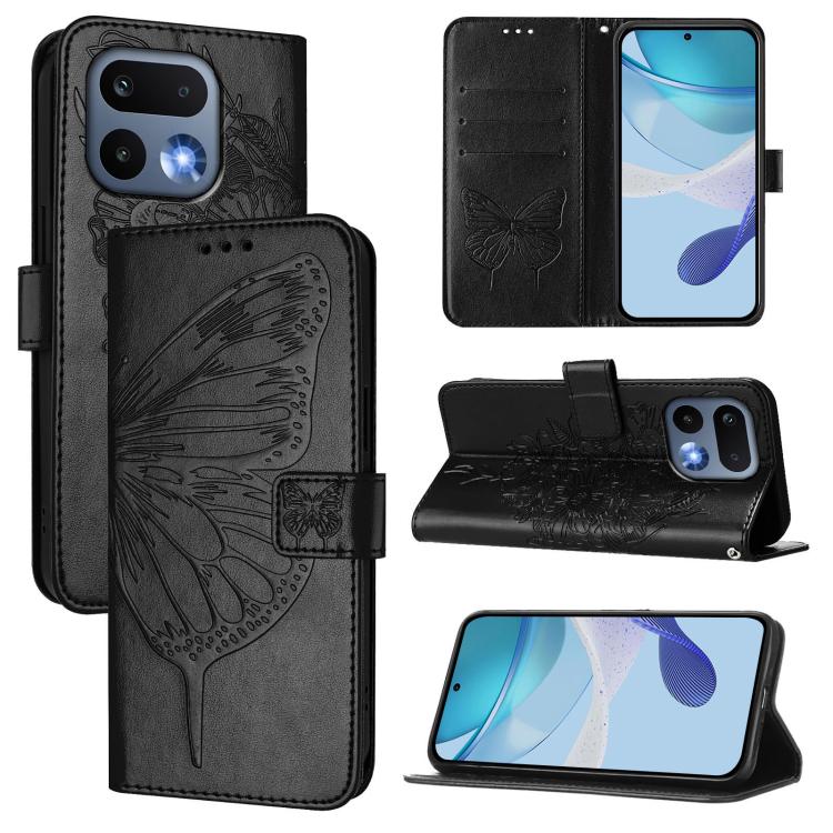 Embossed Butterfly Leather Phone Case, For Realme 16 Pro+ 5G Global, For Realme 16 Pro 5G Global, For Realme Note 70 4G / 70T 4G