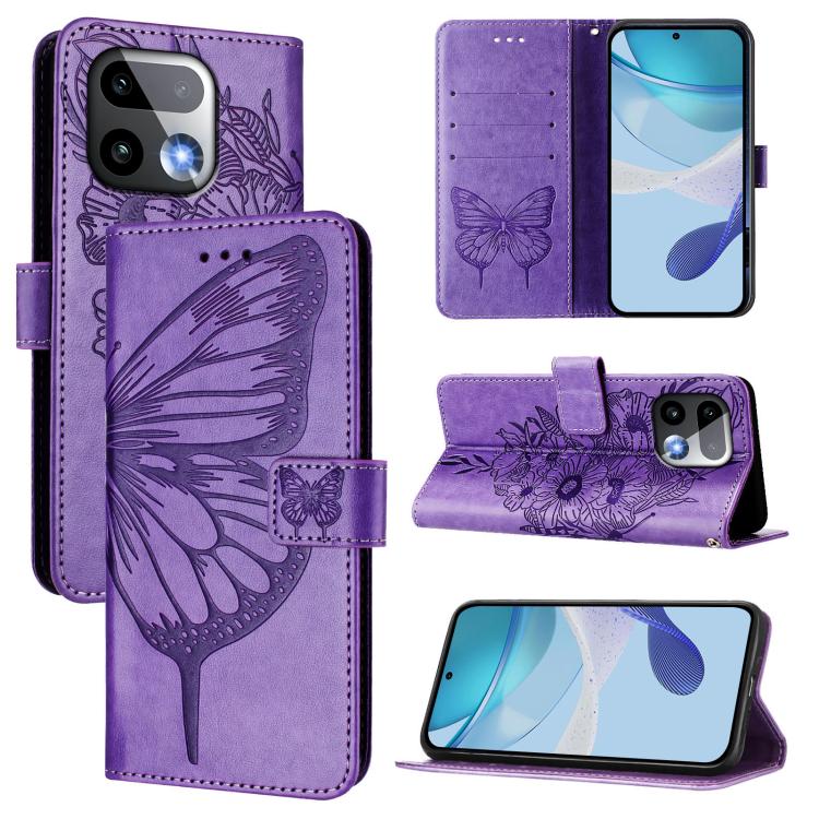 Embossed Butterfly Leather Phone Case, For Realme 16 Pro+ 5G Global, For Realme 16 Pro 5G Global, For Realme Note 70 4G / 70T 4G