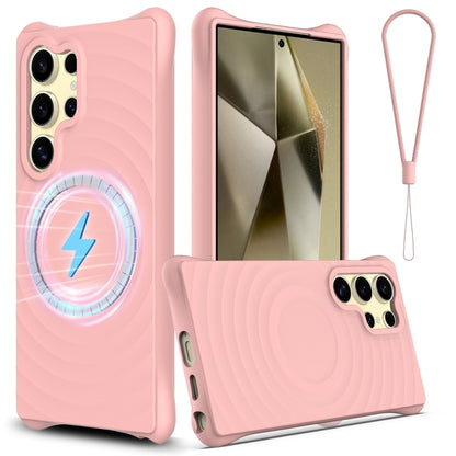 Wave Texture MagSafe Magnetic Liquid Silicone Phone Case, For Samsung Galaxy S25+ 5G, For Samsung Galaxy S25 Ultra 5G, For Samsung Galaxy S24 FE 5G, For Samsung Galaxy S24 Ultra 5G