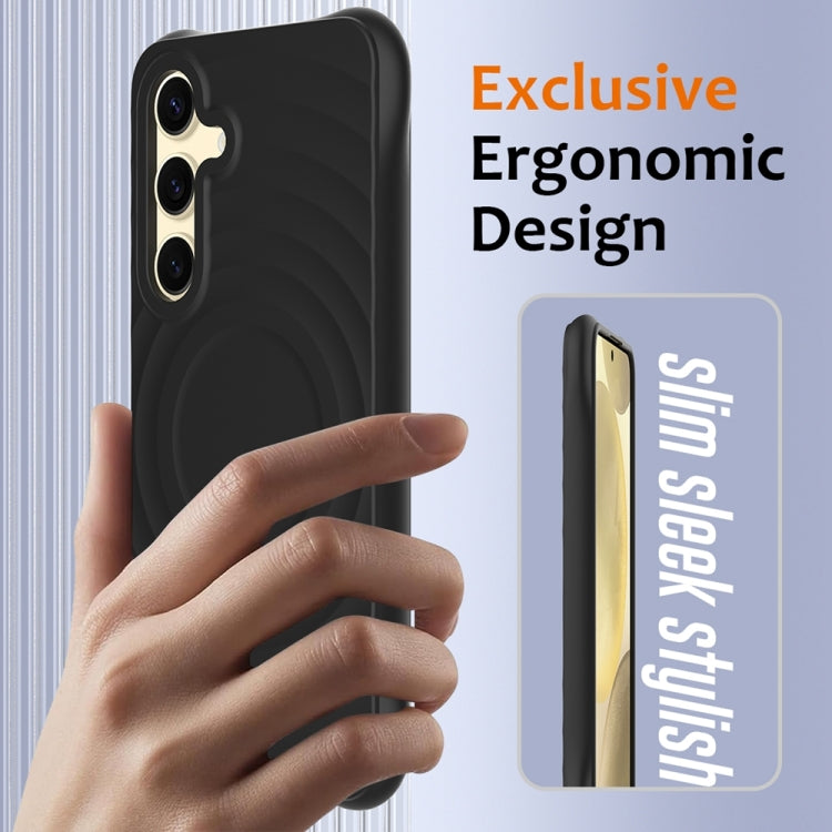 Wave Texture MagSafe Magnetic Liquid Silicone Phone Case, For Samsung Galaxy S24+ 5G, For Samsung Galaxy S24 5G, For Samsung Galaxy S23 FE 5G, For Samsung Galaxy S23 Ultra 5G