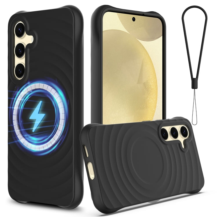 Wave Texture MagSafe Magnetic Liquid Silicone Phone Case, For Samsung Galaxy S24+ 5G, For Samsung Galaxy S24 5G, For Samsung Galaxy S23 FE 5G, For Samsung Galaxy S23 Ultra 5G