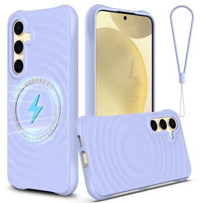 Wave Texture MagSafe Magnetic Liquid Silicone Phone Case, For Samsung Galaxy S24+ 5G, For Samsung Galaxy S24 5G, For Samsung Galaxy S23 FE 5G, For Samsung Galaxy S23 Ultra 5G