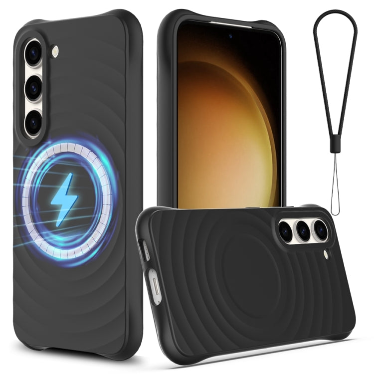 Wave Texture MagSafe Magnetic Liquid Silicone Phone Case, For Samsung Galaxy S23+ 5G, For Samsung Galaxy S23 5G