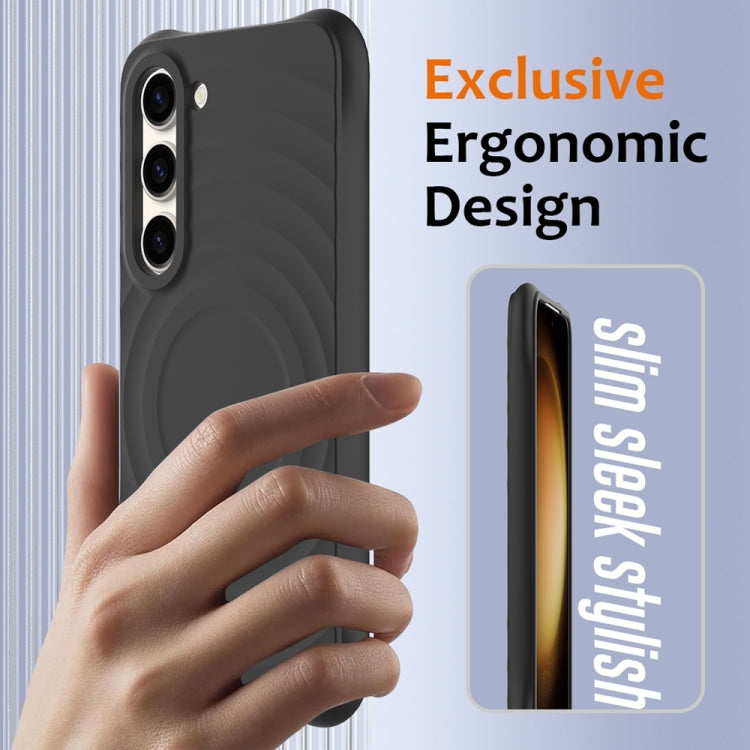 Wave Texture MagSafe Magnetic Liquid Silicone Phone Case, For Samsung Galaxy S23+ 5G, For Samsung Galaxy S23 5G