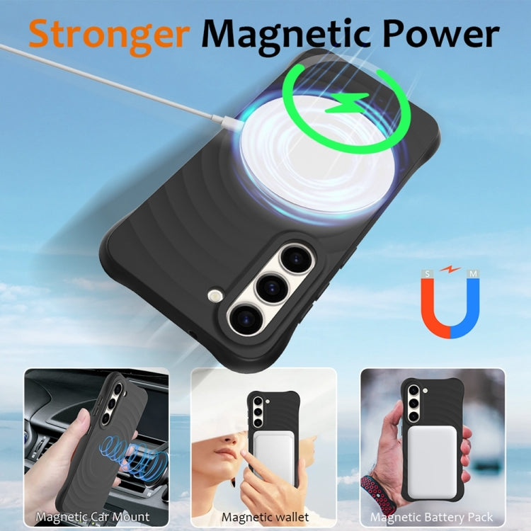 Wave Texture MagSafe Magnetic Liquid Silicone Phone Case, For Samsung Galaxy S23+ 5G, For Samsung Galaxy S23 5G