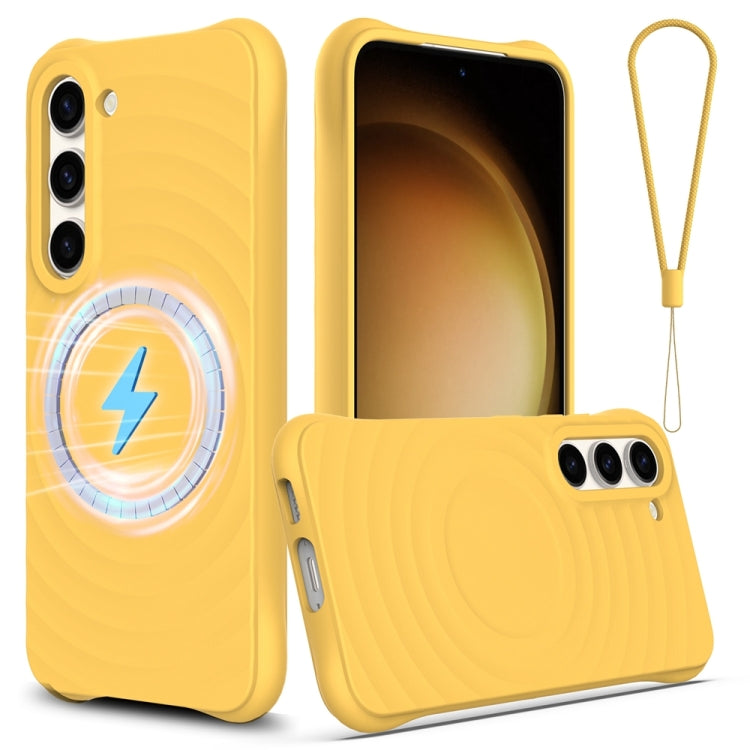 Wave Texture MagSafe Magnetic Liquid Silicone Phone Case, For Samsung Galaxy S23+ 5G, For Samsung Galaxy S23 5G