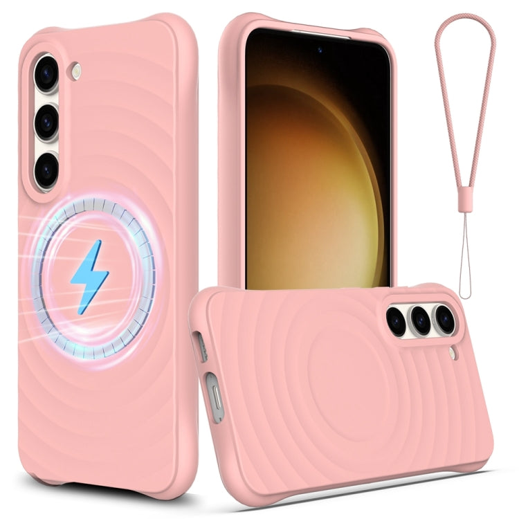 Wave Texture MagSafe Magnetic Liquid Silicone Phone Case, For Samsung Galaxy S23+ 5G, For Samsung Galaxy S23 5G