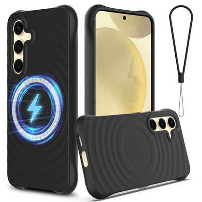 Wave Texture MagSafe Magnetic Liquid Silicone Phone Case, For Samsung Galaxy S24+ 5G, For Samsung Galaxy S24 5G, For Samsung Galaxy S23 FE 5G, For Samsung Galaxy S23 Ultra 5G