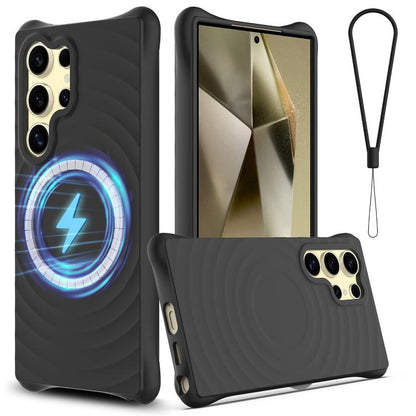 Wave Texture MagSafe Magnetic Liquid Silicone Phone Case, For Samsung Galaxy S26+ 5G, For Samsung Galaxy S26 Ultra 5G, For Samsung Galaxy S26 5G, For Samsung Galaxy S25 5G