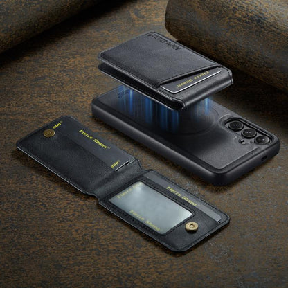 Fierre Shann Cowhide Vertical Flip Magnetic Card Holder Phone Case, For Samsung Galaxy S25+ 5G, For Samsung Galaxy S25 Ultra 5G, For Samsung Galaxy S24 FE 5G, For Samsung Galaxy S24 Ultra 5G