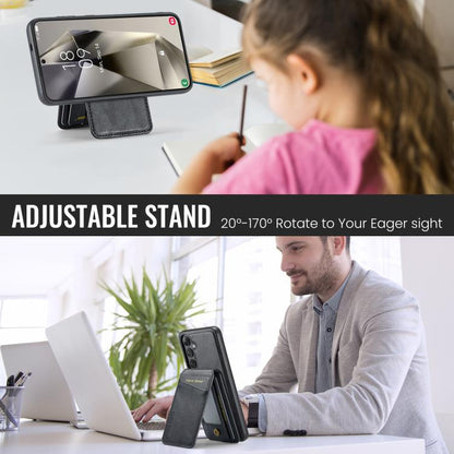 Fierre Shann Cowhide Vertical Flip Magnetic Card Holder Phone Case, For Samsung Galaxy S25+ 5G, For Samsung Galaxy S25 Ultra 5G, For Samsung Galaxy S24 FE 5G, For Samsung Galaxy S24 Ultra 5G