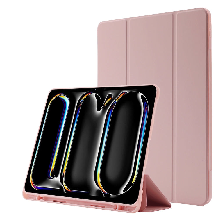 Skin Feel Tri-fold Leather Tablet Case with Pen Slot, For iPad Pro 13 2025 / 2024, For iPad Pro 11 2025 / 2024
