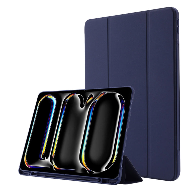 Skin Feel Tri-fold Leather Tablet Case with Pen Slot, For iPad Pro 13 2025 / 2024, For iPad Pro 11 2025 / 2024