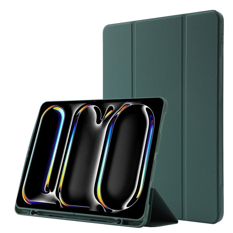 Skin Feel Tri-fold Leather Tablet Case with Pen Slot, For iPad Pro 13 2025 / 2024, For iPad Pro 11 2025 / 2024