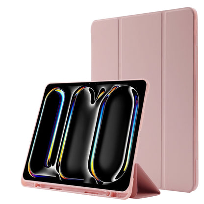 Skin Feel Tri-fold Leather Tablet Case with Pen Slot, For iPad Pro 13 2025 / 2024, For iPad Pro 11 2025 / 2024