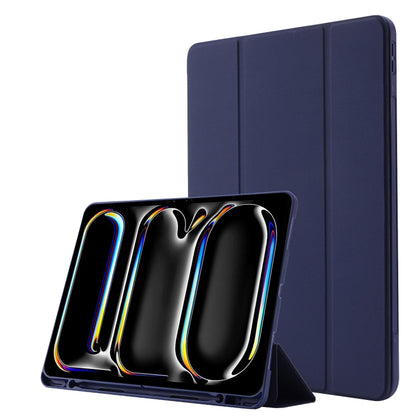 Skin Feel Tri-fold Leather Tablet Case with Pen Slot, For iPad Pro 13 2025 / 2024, For iPad Pro 11 2025 / 2024