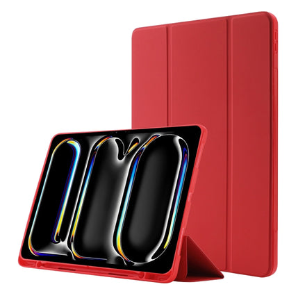 Skin Feel Tri-fold Leather Tablet Case with Pen Slot, For iPad Pro 13 2025 / 2024, For iPad Pro 11 2025 / 2024