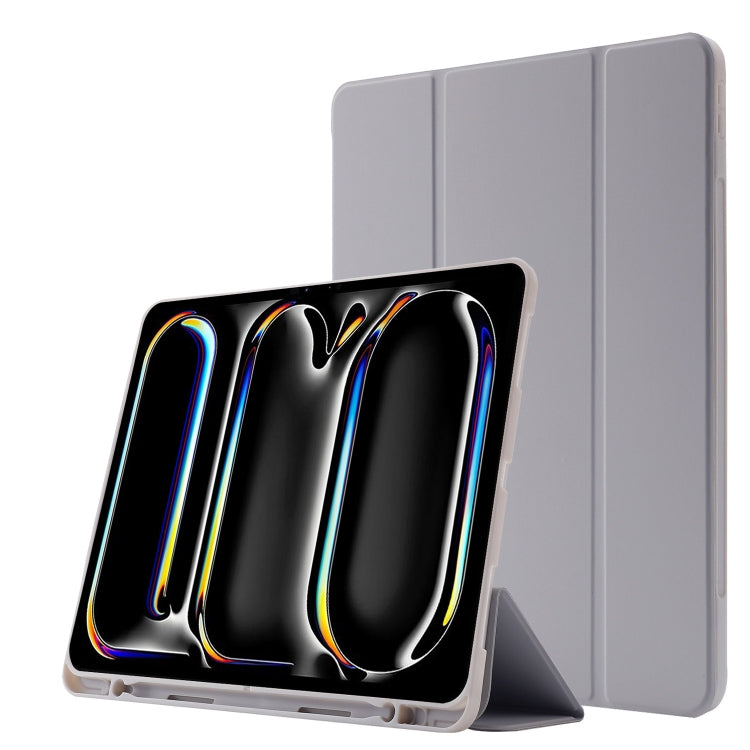 Skin Feel Tri-fold Leather Tablet Case with Pen Slot, For iPad Pro 13 2025 / 2024, For iPad Pro 11 2025 / 2024