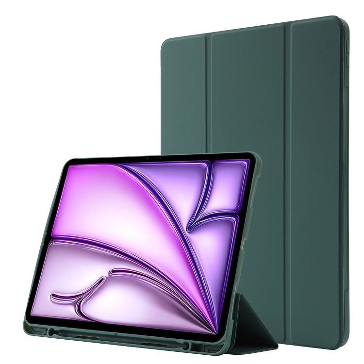 Skin Feel Tri-fold Leather Tablet Case with Pen Slot, For iPad Air 11 2025 / 2024, For iPad Air 13 2025 / 2024