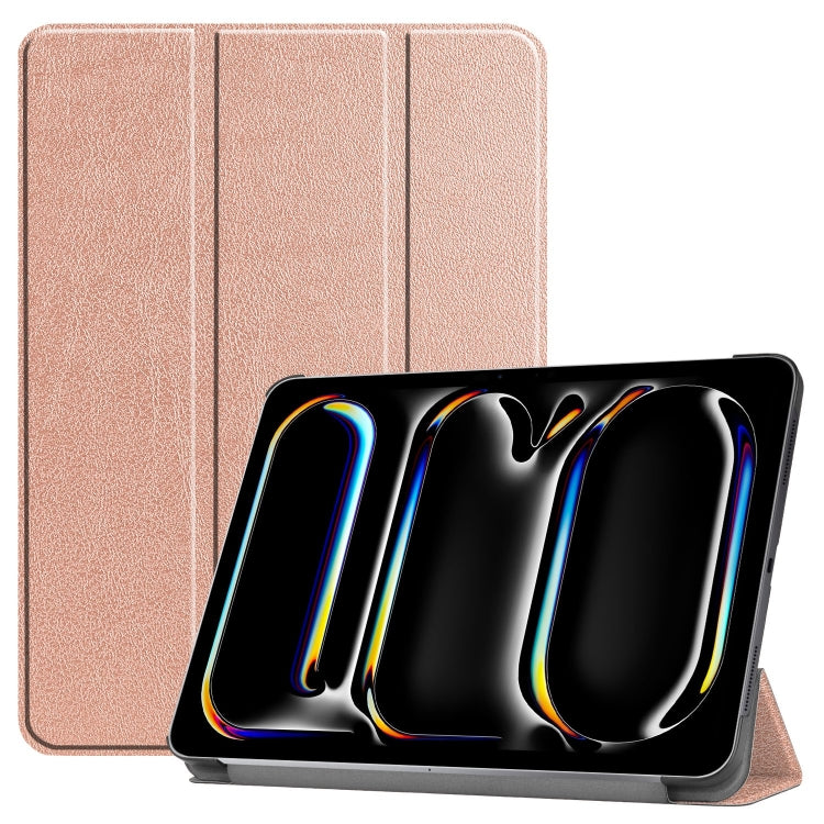 Custer Pure Color 3-Fold Holder Smart Leather Tablet Case, For iPad Pro 13 2025 / 2024, For iPad Air 13 2025 / 2024