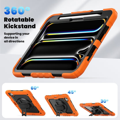 Lucky Wheel Grip Silicone Hybrid PC Tablet Case with Shoulder Strap, For iPad Pro 11 2025 / 2024