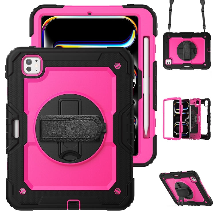 Lucky Wheel Grip Silicone Hybrid PC Tablet Case with Shoulder Strap, For iPad Pro 11 2025 / 2024