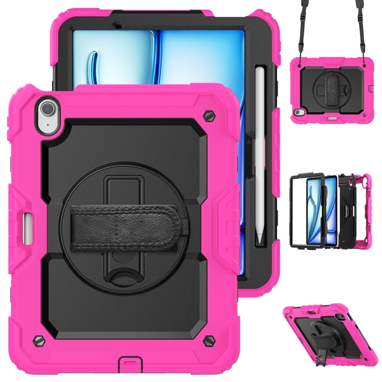 Lucky Wheel Grip Silicone Hybrid PC Tablet Case with Shoulder Strap, For iPad Air 11 2026 / 2025 / 2024