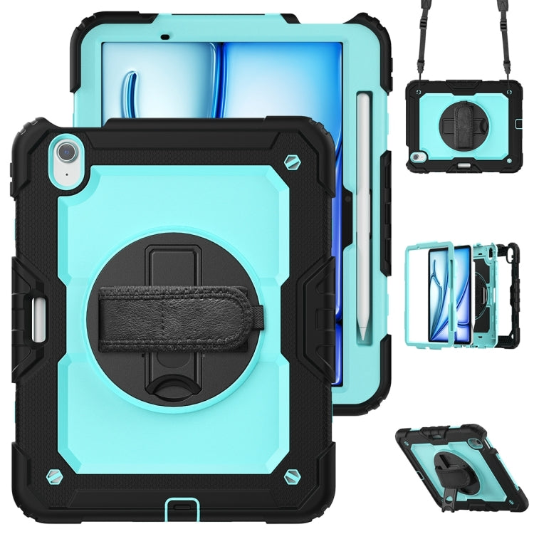 Lucky Wheel Grip Silicone Hybrid PC Tablet Case with Shoulder Strap, For iPad Air 11 2026 / 2025 / 2024
