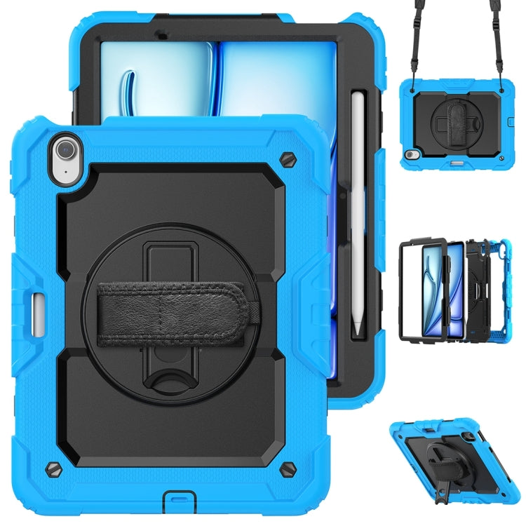 Lucky Wheel Grip Silicone Hybrid PC Tablet Case with Shoulder Strap, For iPad Air 11 2026 / 2025 / 2024